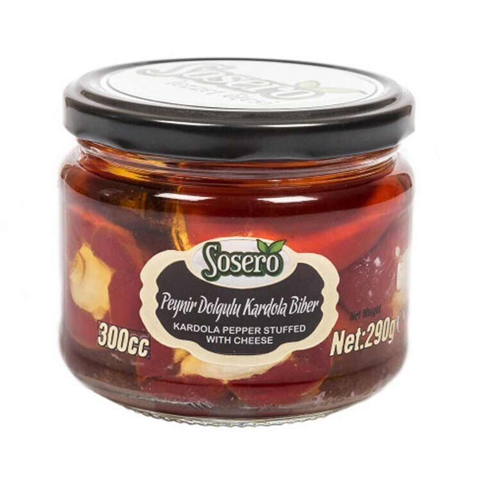Красный перец "Кардола" фаршированный сыром (пастеризованные), SOSERO, 290гр