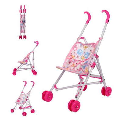 Коляска-трость для куклы, розовая, пакет 812CS