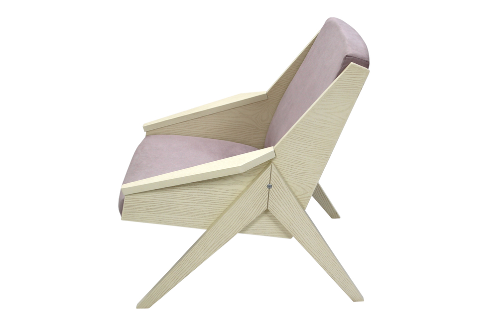 Кресло БЭМБИ АМБЕР Д арт.GS-341767 1 уп. (каркас дуб, сиденье Verona Rose розовое).