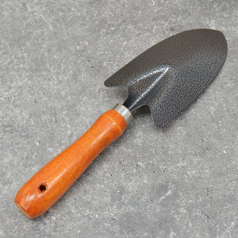 Совок посадочный узкий с деревянной ручкой, 24см