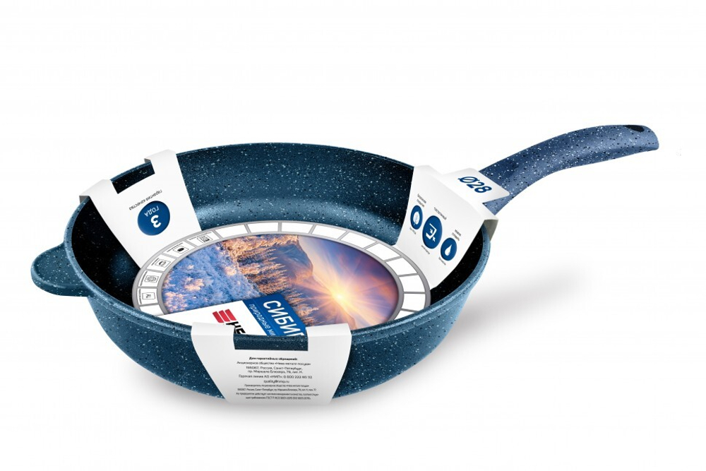 Сковорода НЕВА МЕТАЛЛ ПОСУДА 2428 28см "Сибирь"