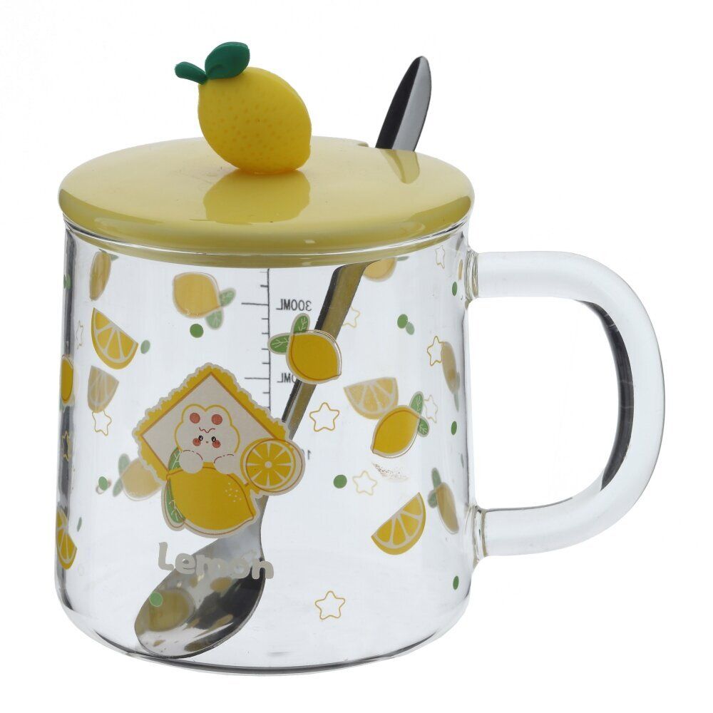 GAEM Кружка с крышкой и ложкой 440 мл, L8,4 W8,4 H8,3 см