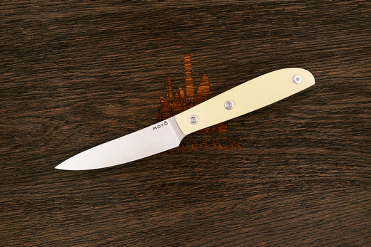 Нож кухонный MOYO Геликон овощной 105мм, сталь AR-RPM9, рукоять G10-extra слоновая кость