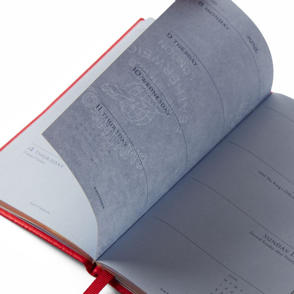 Smythson Ежедневник 2026 Panama Weekly Diary with Pocket, Navy