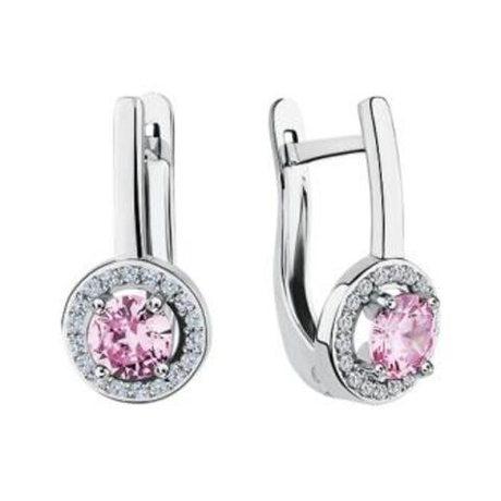 Серьги из серебра с фианитами