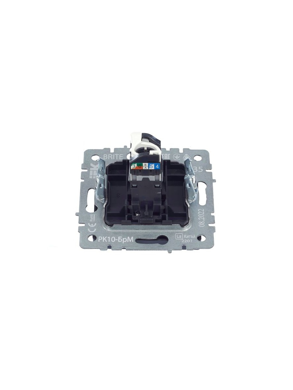 Розетка компьютерная СП RJ45 кат.5E BRITE РК10-БрМ механизм маренго IEK BR-K10-1-K35