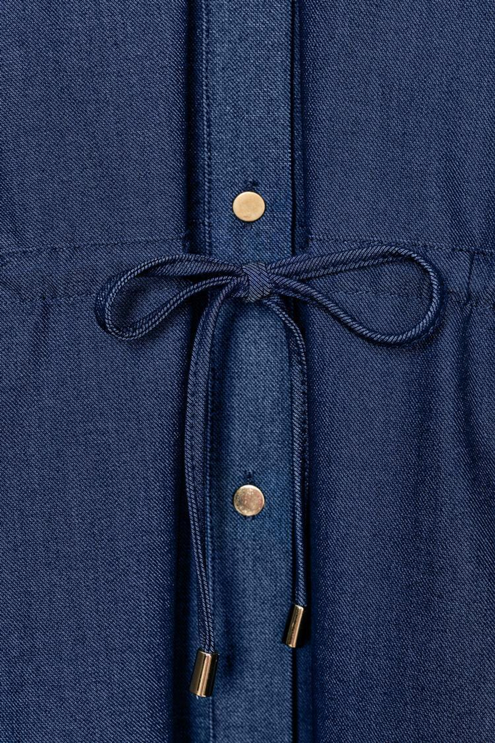 ZARA РУБАШКА-САФАРИ СО ШНУРКОМ, ИНДИГО