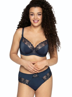 Бюстгальтер на косточках с нежными кружевными элементами (Размер: 80D) (Цвет: черный)