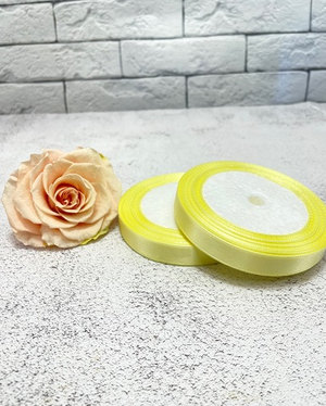 Лента атласная 1,2 см Кремовая