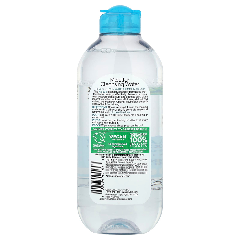 Garnier, SkinActive, мицеллярная очищающая вода, для всех типов кожи, даже для чувствительной, 400 мл (13,5 жидк. Унции)