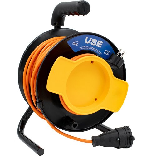 Удлинитель USE ПВС 4000 Вт 30м на садовой катушке с заземлением   USE303-023