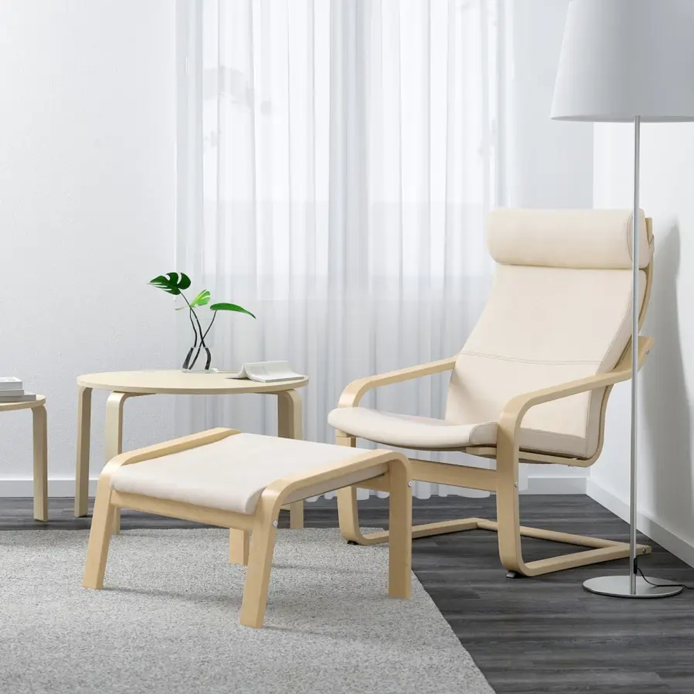 Кресло - IKEA POÄNG/POANG/ПОЭНГ ИКЕА, 68х82х100 см, бежевый