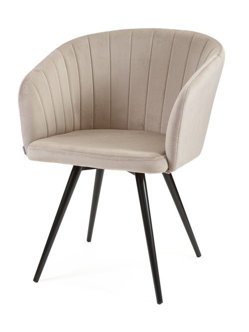 Стул MyFar Фредерик поворотный серо-бежевый велюр MF1044-1