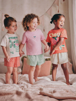Пижама для девочки Next AC0-795, 3 шт., Розовый, Голубой, Оранжевый
