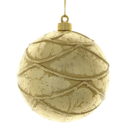 GAEM Украшение новогоднее Шар "Вензель золотистый", D10 см