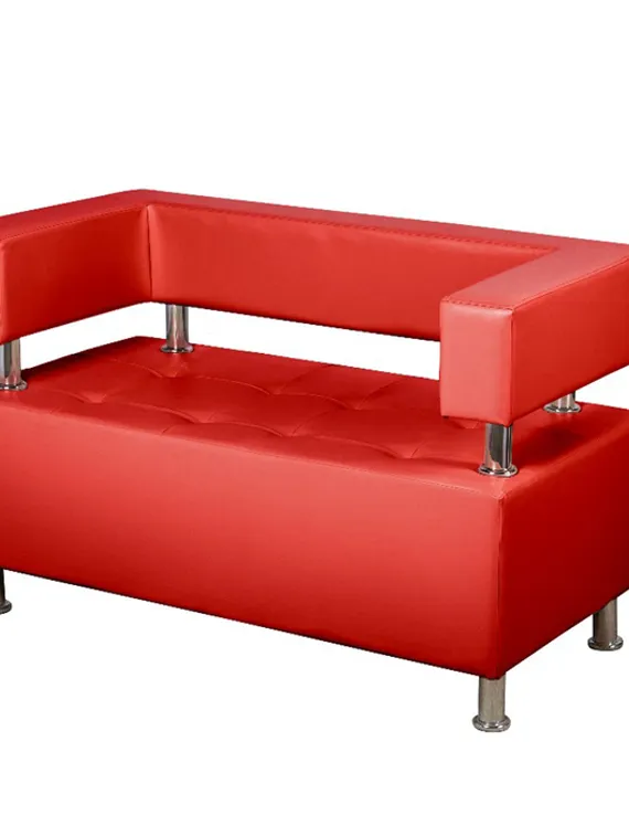 Диван 2-х местный "Борк", красный глянец