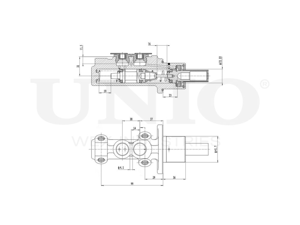 Цилиндр тормозной главный UNIO BRC-20001