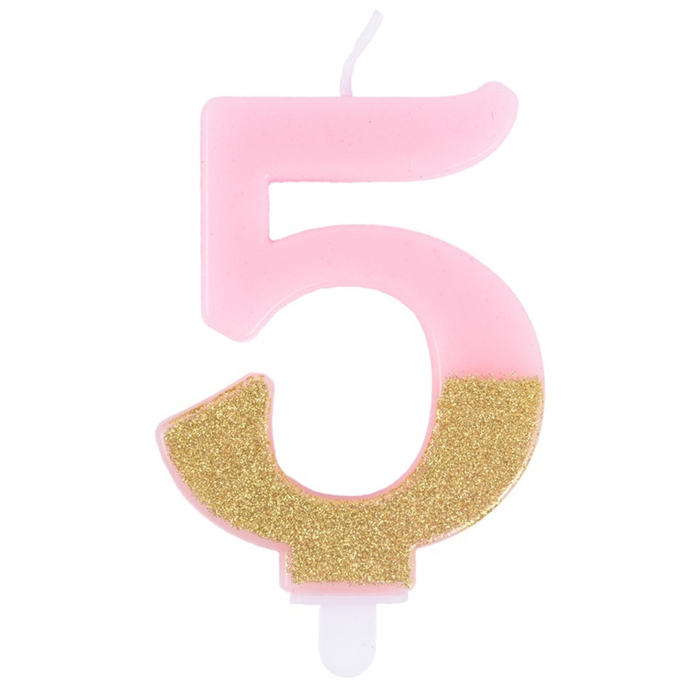 Свечи-цифры с глиттером 7,5 см