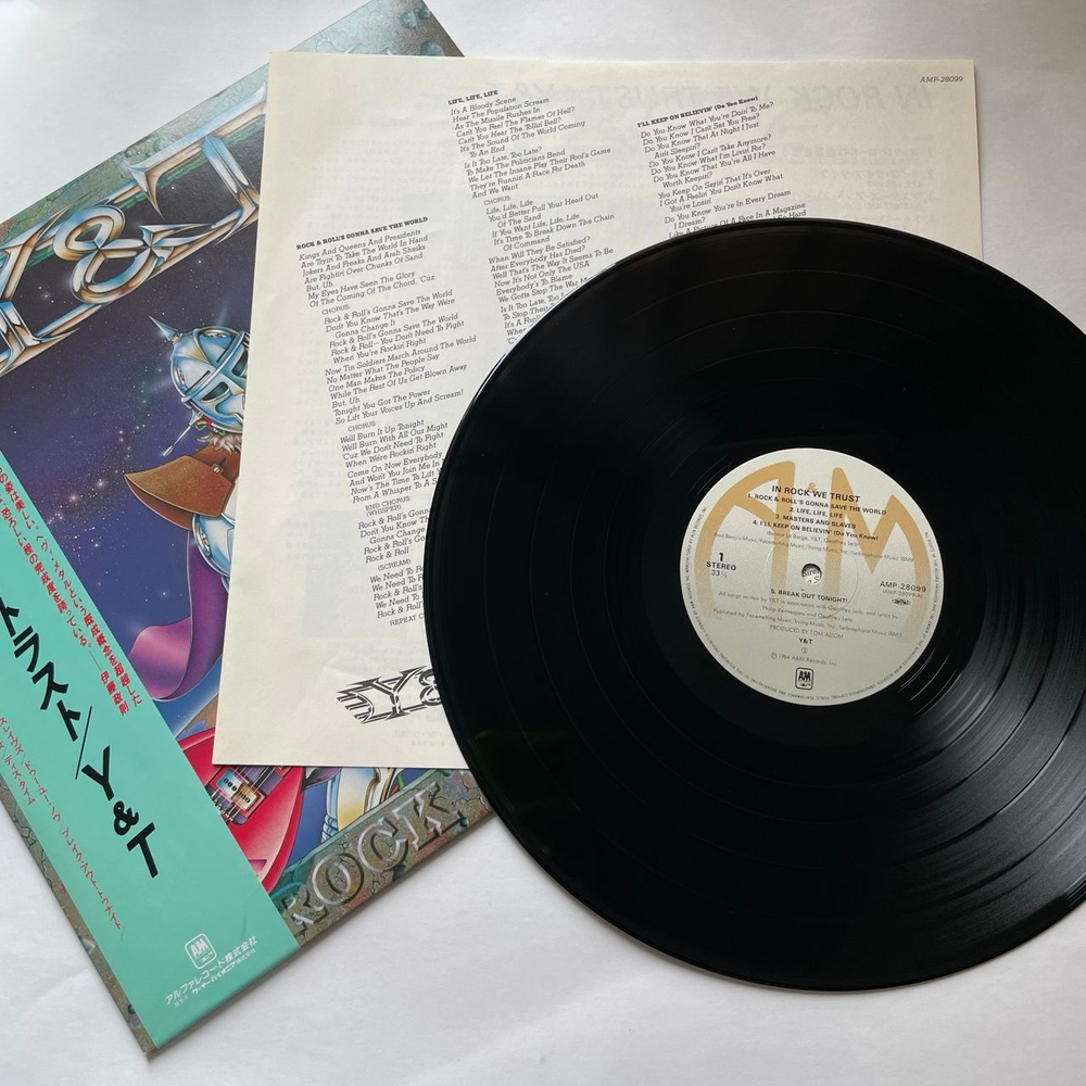 Винтажная виниловая пластинка LP Y and T, Yesterday and Today, In Rock We Trust (Япония 1984) (Оби)