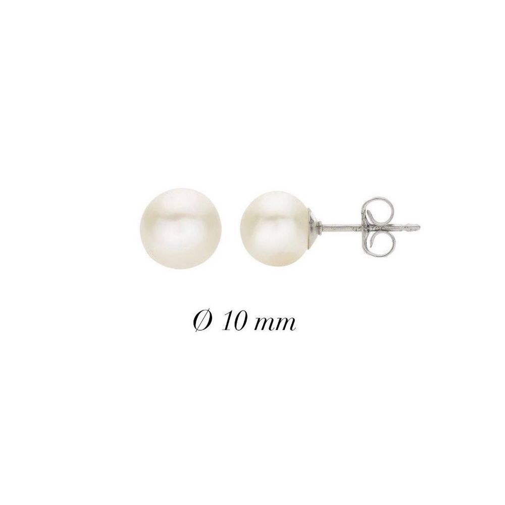 Серьги-пусеты с им. жемчугом, 10 мм