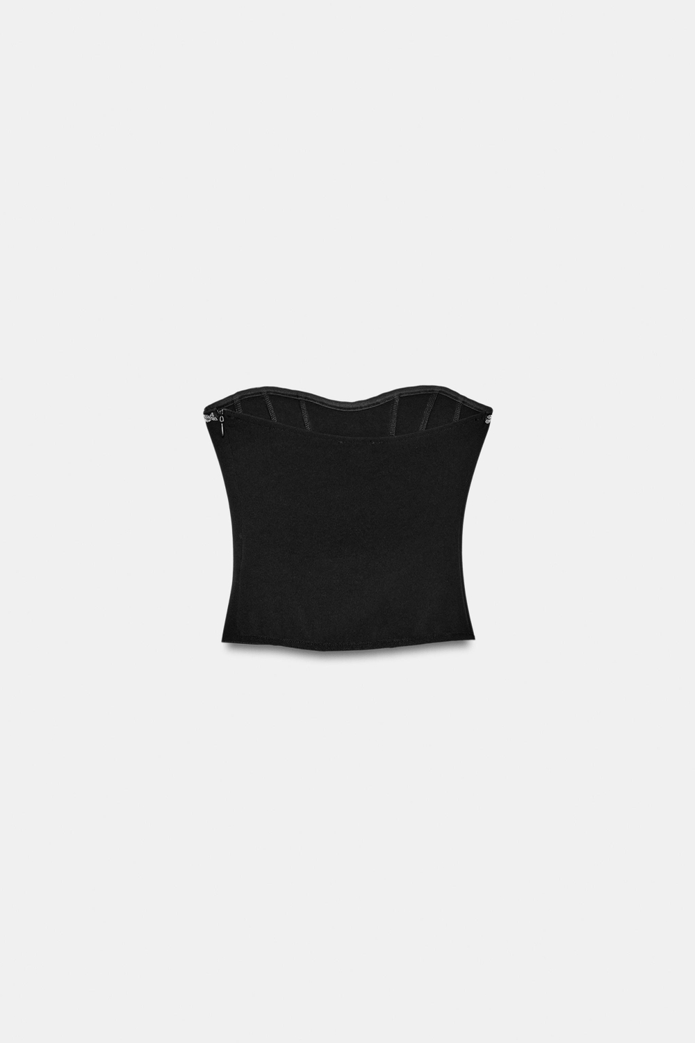 ZARA ЭЛАСТИЧНЫЙ ТОП-КОРСЕТ СО СТРАЗАМИ, ЧЕРНЫЙ