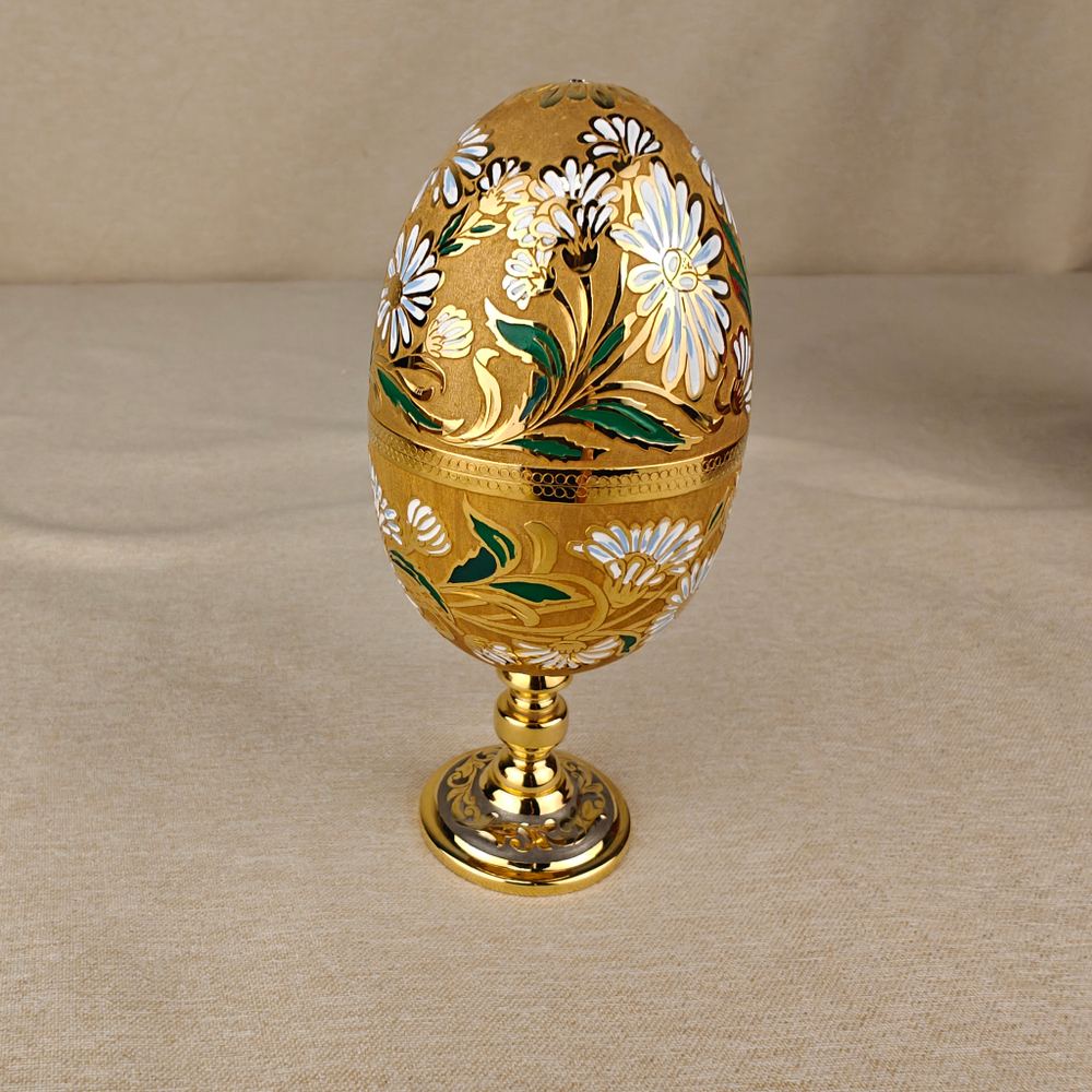 Сувенир Яйцо-рюмки "Ромашки" с эмалью (златоустоуская гравюра)