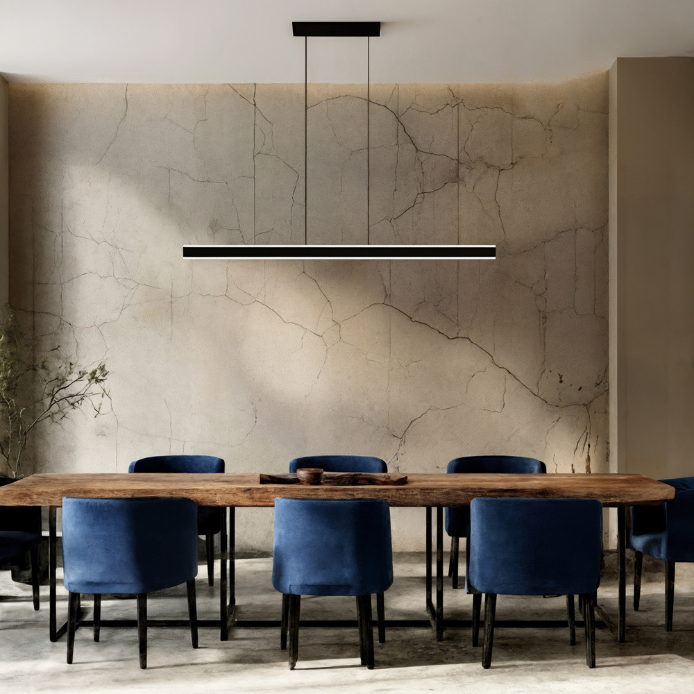 Светильник подвесной RAYLINE, 30 Вт, 3000–4000К, L1200?H1500 мм, металл, черный, свет вверх/вниз