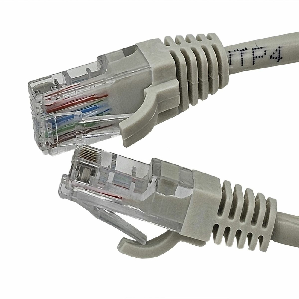 Патч-корд UTP4 cat 5e, 10 м, серый, литой коннектор