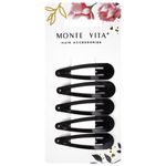 Заколки для волос НАБОР 5 шт., 5 см, клик-клак, чёрный, глянцевый, MONTE VITA, 457077