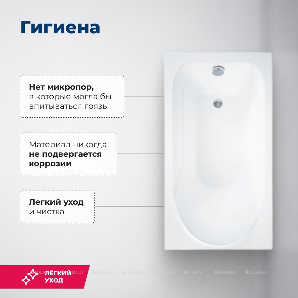 Акриловая ванна Aquanet (Акванет) West 130x70 с каркасом