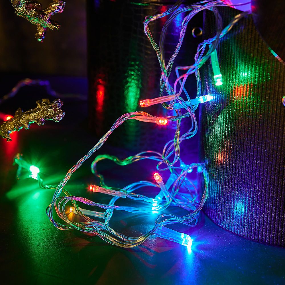 ULD-S0280-020-DTA MULTI IP20 Гирлянда светодиодная с контроллером. 20 светодиодов. 2.8 м. разноцветная. IP20. провод прозрачный.