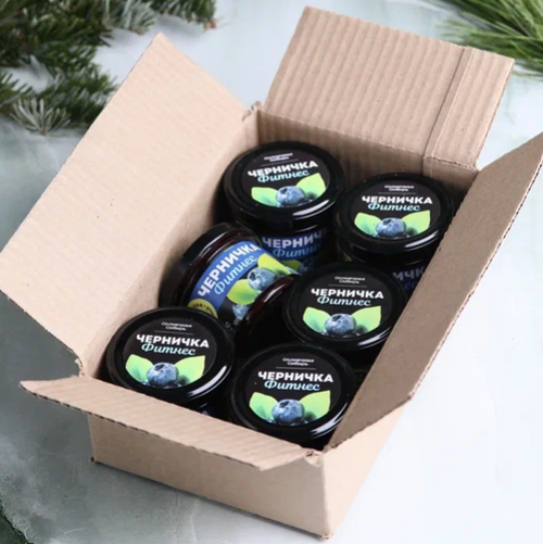 Набор ЧЕРНИЧКА ФИТНЕС / 100 г / без сахара / 6 шт / Солнечная Сибирь