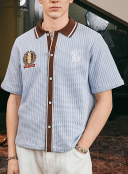 Рубашка HARSHandCRUEL Waffle Textured Polo Shirt