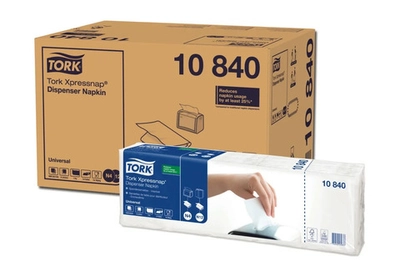 Салфетки бумажные Xpressnap (N4), 1-слойные, 225 листов, 21,3x33 см, 8 пачек в упаковке, белые Tork 10840