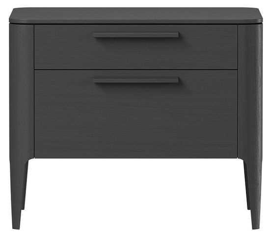 Тумба прикроватная Type oak 2 ящика ширина 60 см (черный)