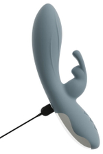 Силиконовый вибратор-кролик VELINA Rabbit Vibrator - 20 см. (Цвет: деним (грязно-синий))