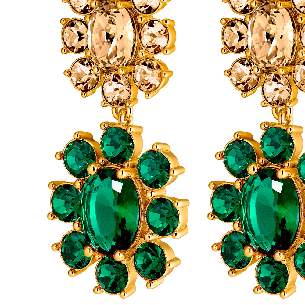 Серьги Dyrberg Kern LINA SG EMERALD GREEN/GOLDEN 450073