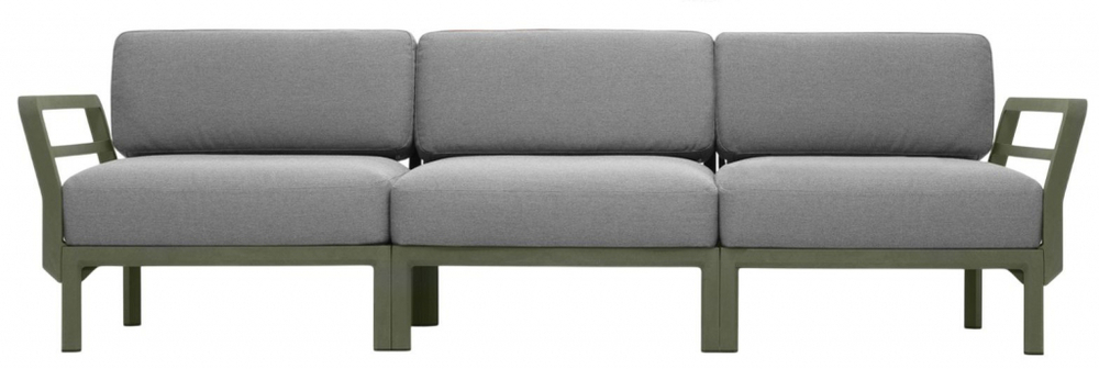 Диван пластиковый с подушками Nardi Maximo 3, кактус, лава