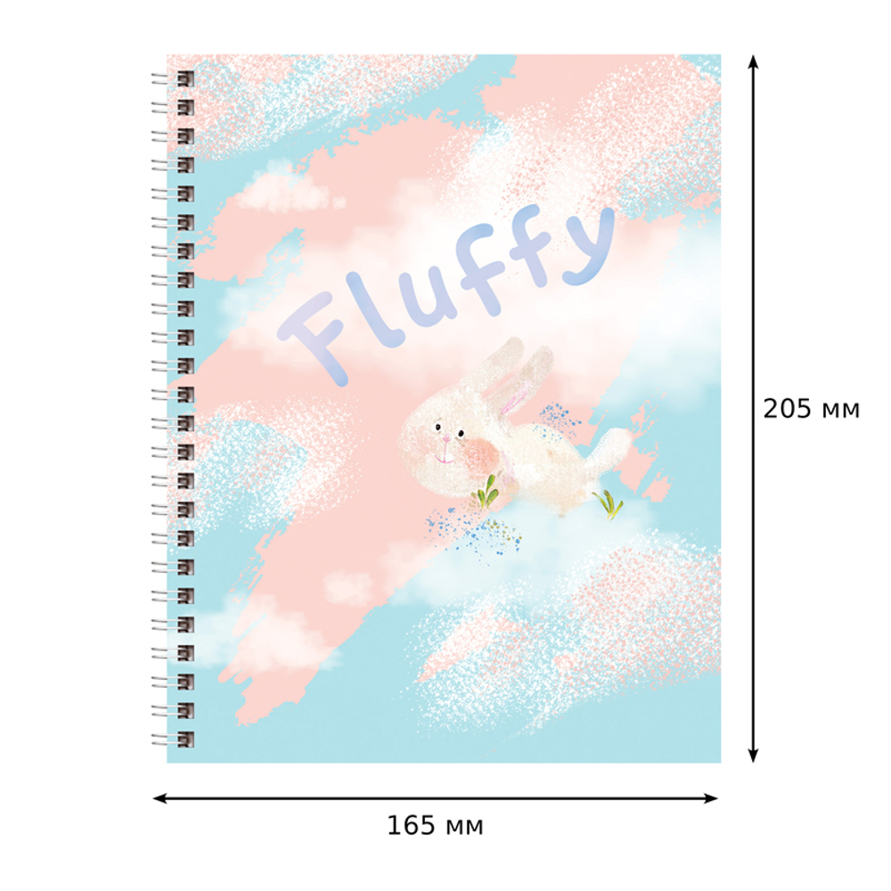 Тетрадь 80л., А5, клетка на гребне BG "Fluffy", матовая ламинация Т5гр80_лм 11184