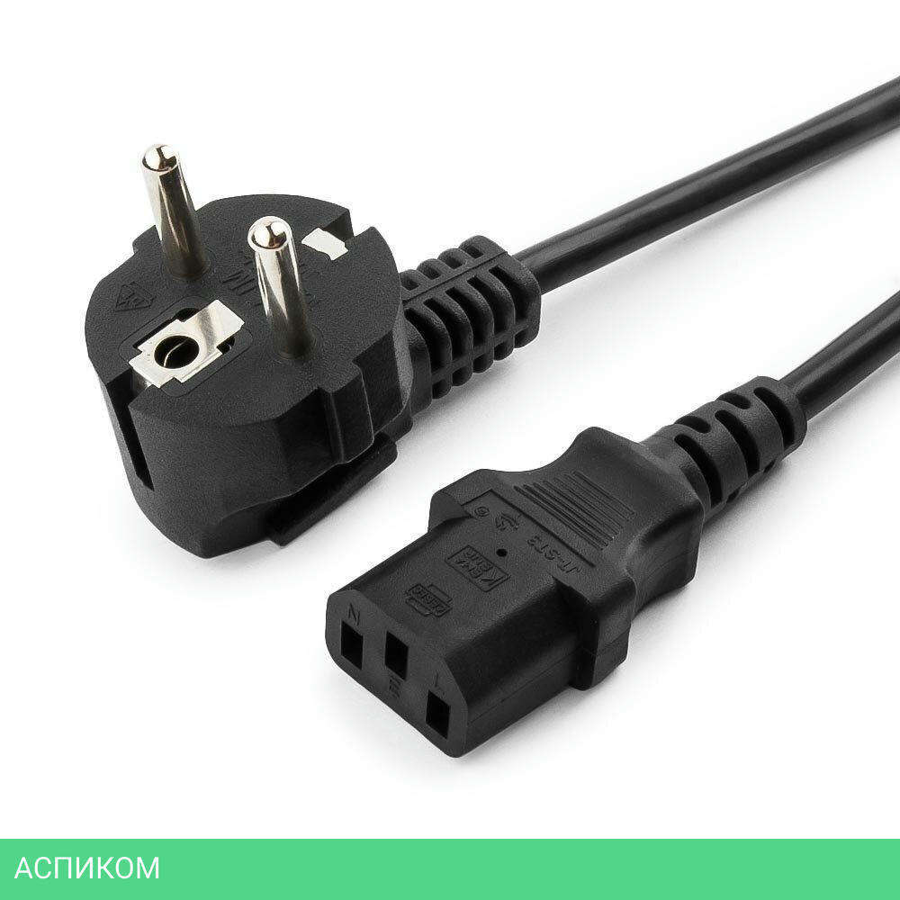 Кабель питания Cablexpert PC-186-VDE 1.8м, Schuko- C13 VDE, 10А черный