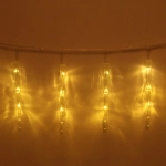 Гирлянда для дома 2,5 м*20 см 24 лампы LED «Сосулька», Теплый белый (8 шт), 8 режимов