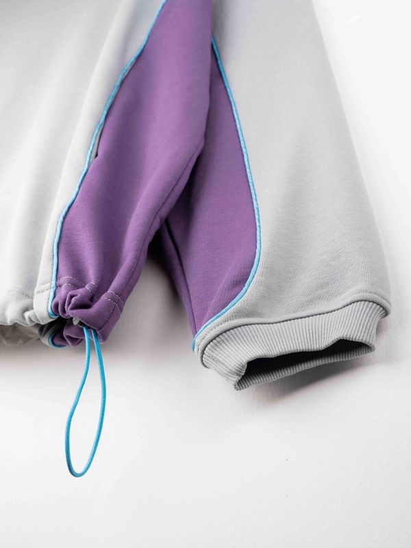 Худи светло-серое с фиолетовым - фото 5