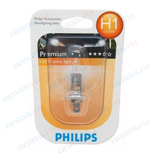 Лампа 12 В H1 55 Вт дальнего света +30% блистер Philips