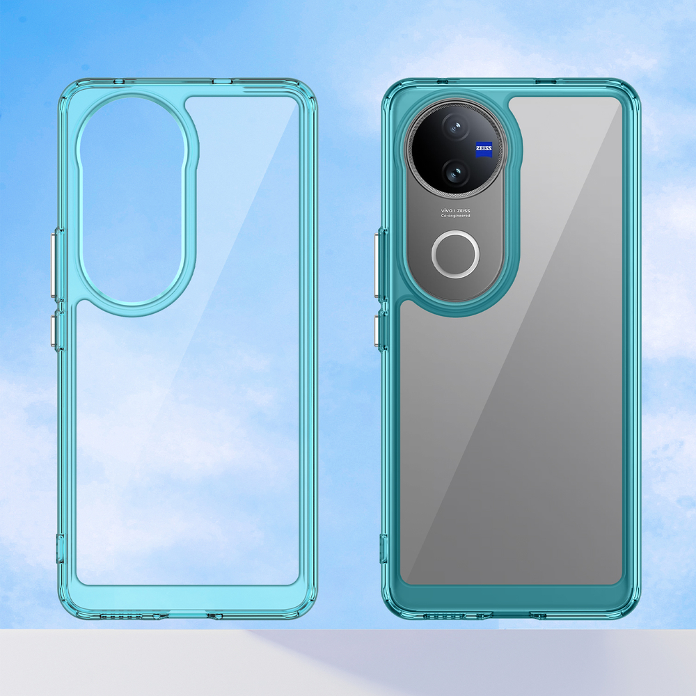 Усиленный чехол с мягкими рамками бирюзового цвета для Vivo V50, увеличенные защитные свойства