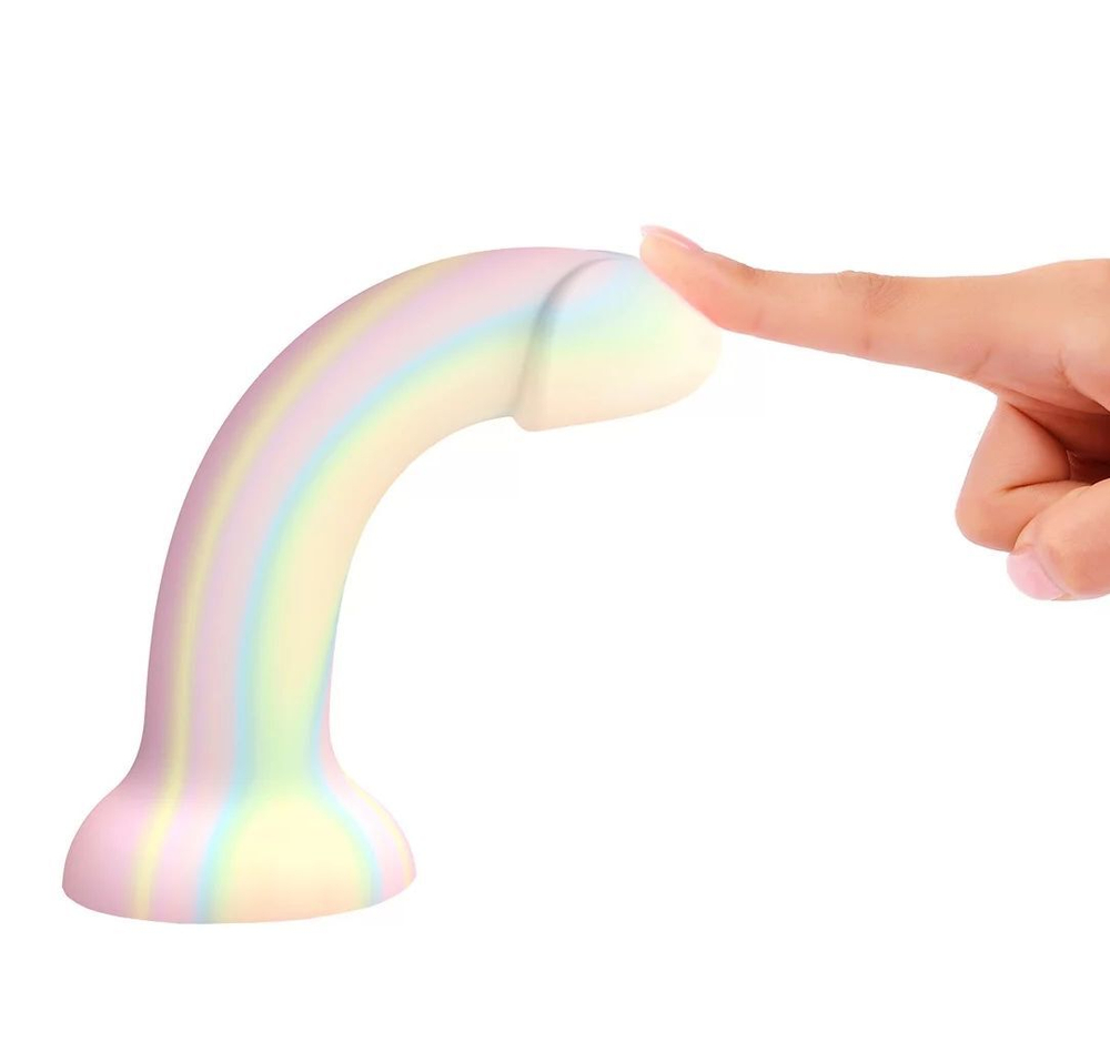 Фаллоимитатор из жидкого силикона Dildolls Fantasia - 17,6 см. (Цвет: разноцветный)