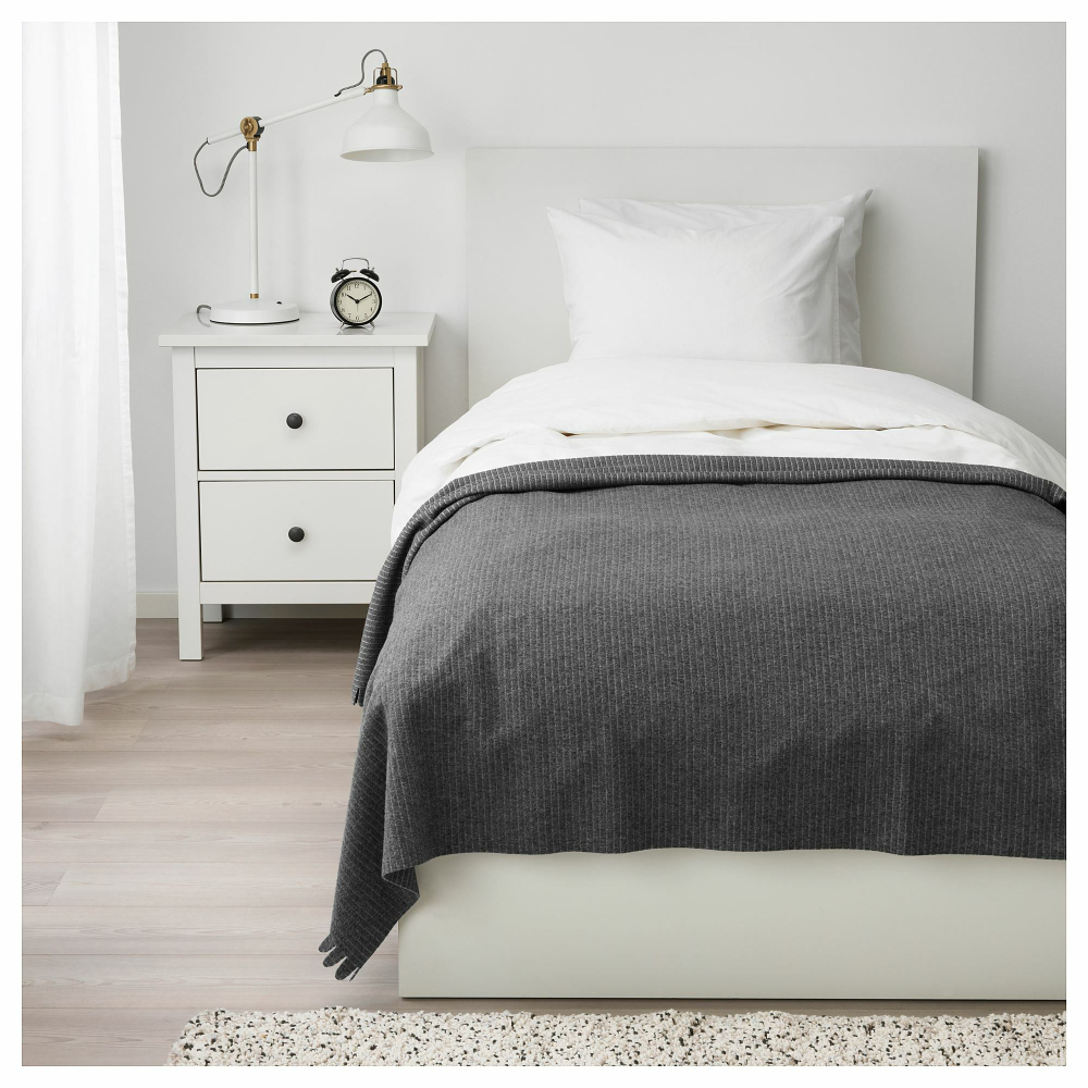 Покрывало IKEA TJARBLOMSTER (ТЬЕРБЛОМСТЕР), Серый, 150х210 см