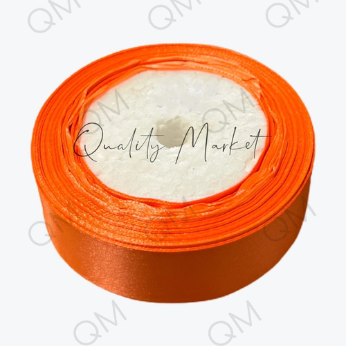 Лента атласная 2,5 см 25 ярдов (оранжевая) №022