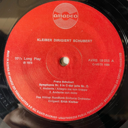 Винтажная виниловая пластинка LP Schubert Шуберт, Das Kolner Rundfunk Sinfonie Orchester, Erich Kleiber, Kleiber Dirigiert Schubert, Симфония Symfonie Nr. 9 (Австрия 1973)