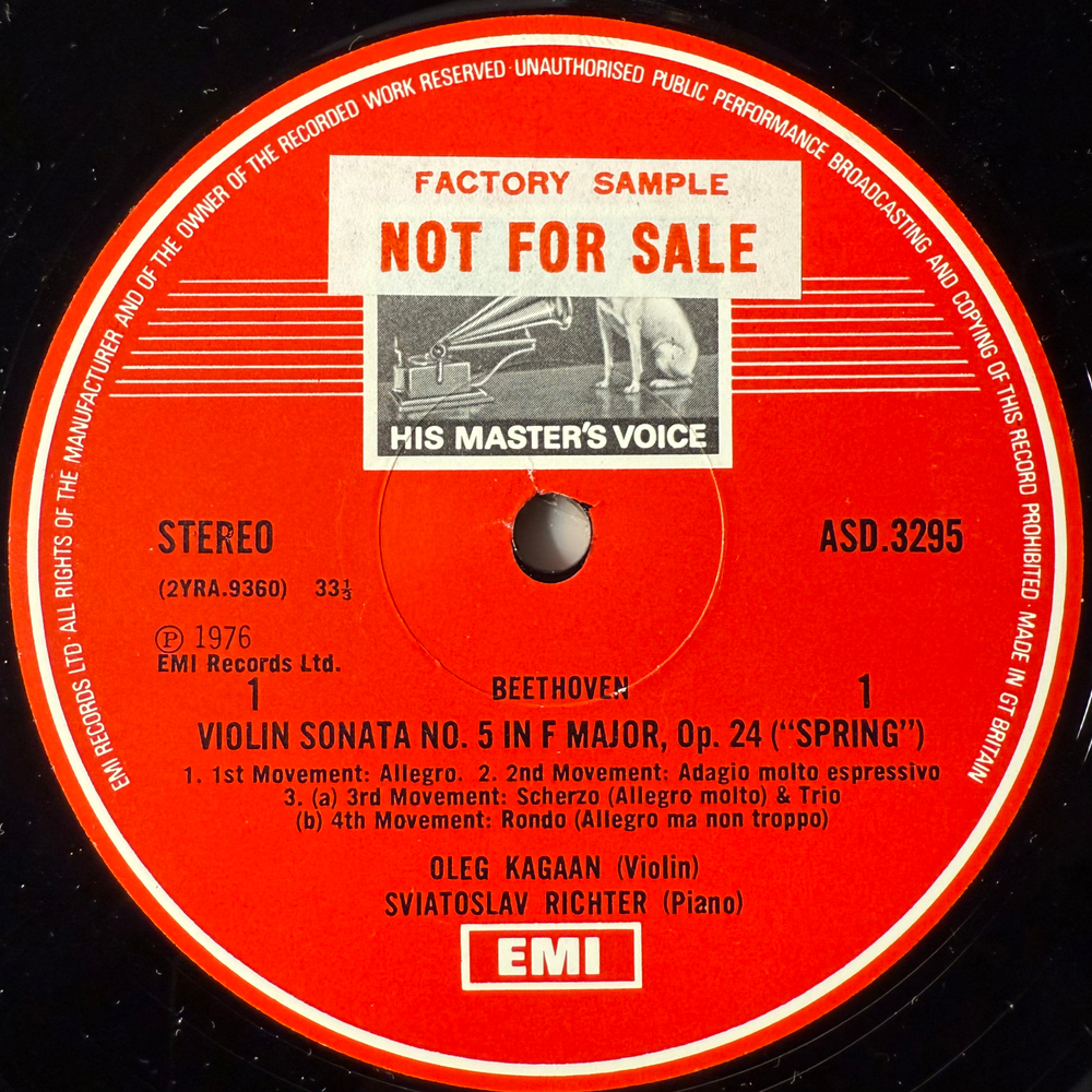 Бетховен - Скрипичные сонаты "Весенняя" и № 4 (Англия 1976г.) Promo
