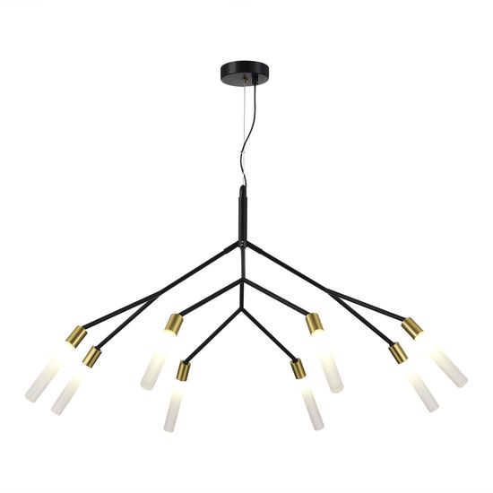 SLE1129-403-08 Светильник подвесной Черный, латунь/Белый G9 8*5W KAITO